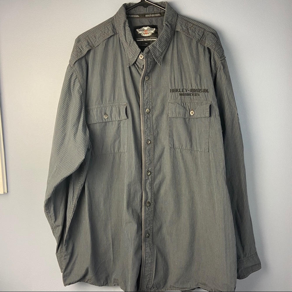 Harley Davidson Embroidered Button Up Shirt